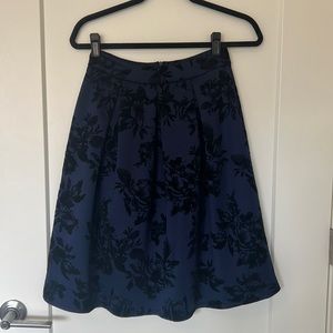 ModCloth Navy and Black Floral Skirt